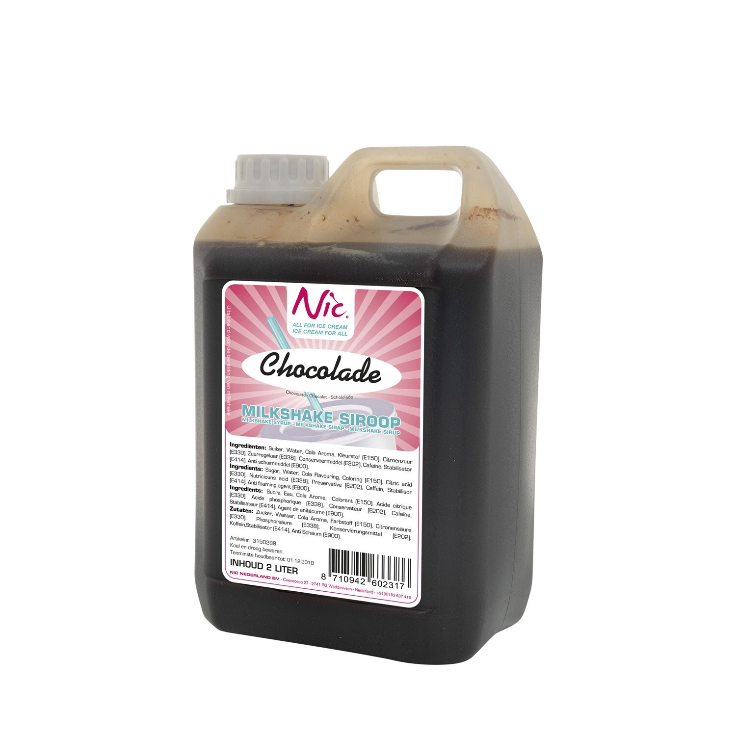 24804 Chocolade milkshake siroop 2ltr