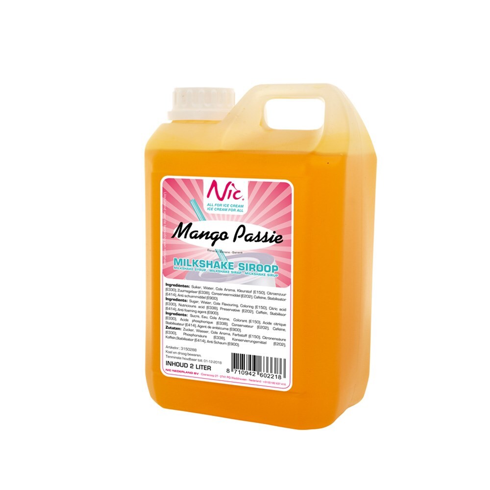 66855 Milkshake siroop mango/passie 1x2 ltr