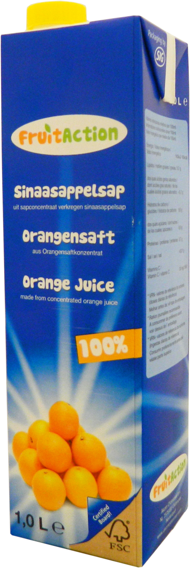 68995 Sinaasappelsap pakken 100% 6x1ltr