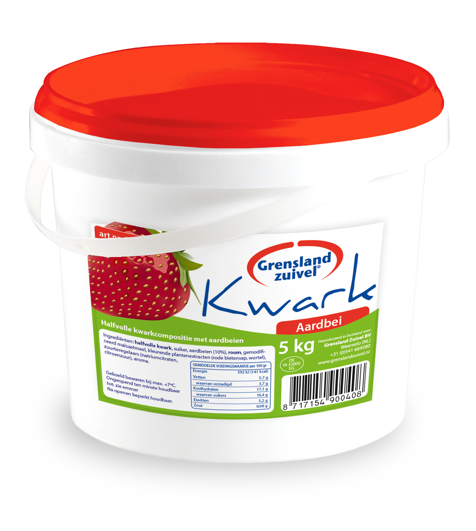 73412 Vruchtenyoghurt aardbei emmer 5 kilo