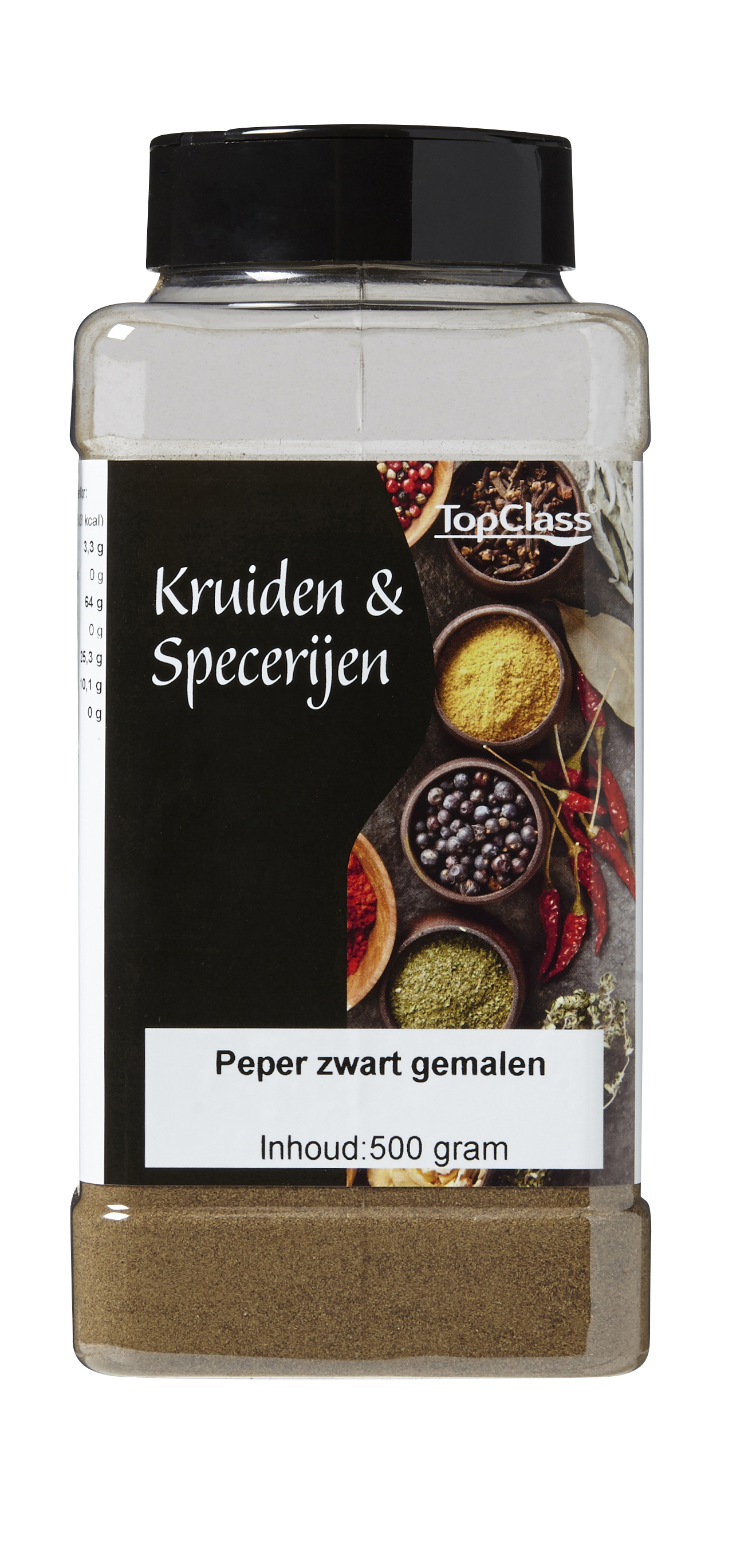 77880 Zwarte peper gemalen strooibus 500 gram